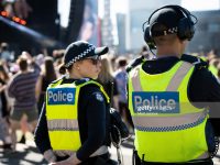 MELBOURNE, AUSTRALIA - JANUARY 12:  Police are seen on patrol at FOMO Festival 2020 on January 12, 2020 in Melbourne, Australia. (Photo by Matt Jelonek/Wire Image)